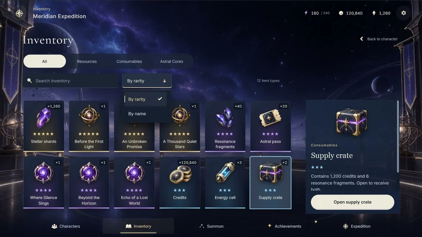 Turn-Based JRPG UI Template for ReLayer: Inventory sorting